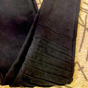 Boutique High Waisted Suede Moto Leggings